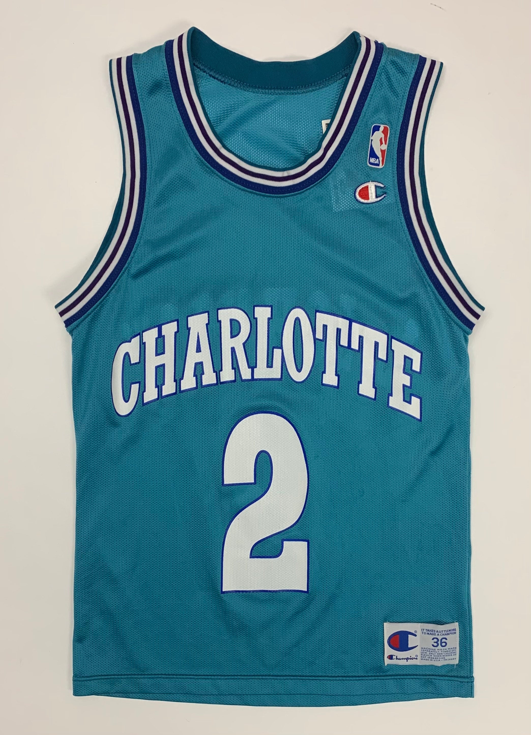 90s Vintage Charlotte Hornets Larry Johnson hot Jersey