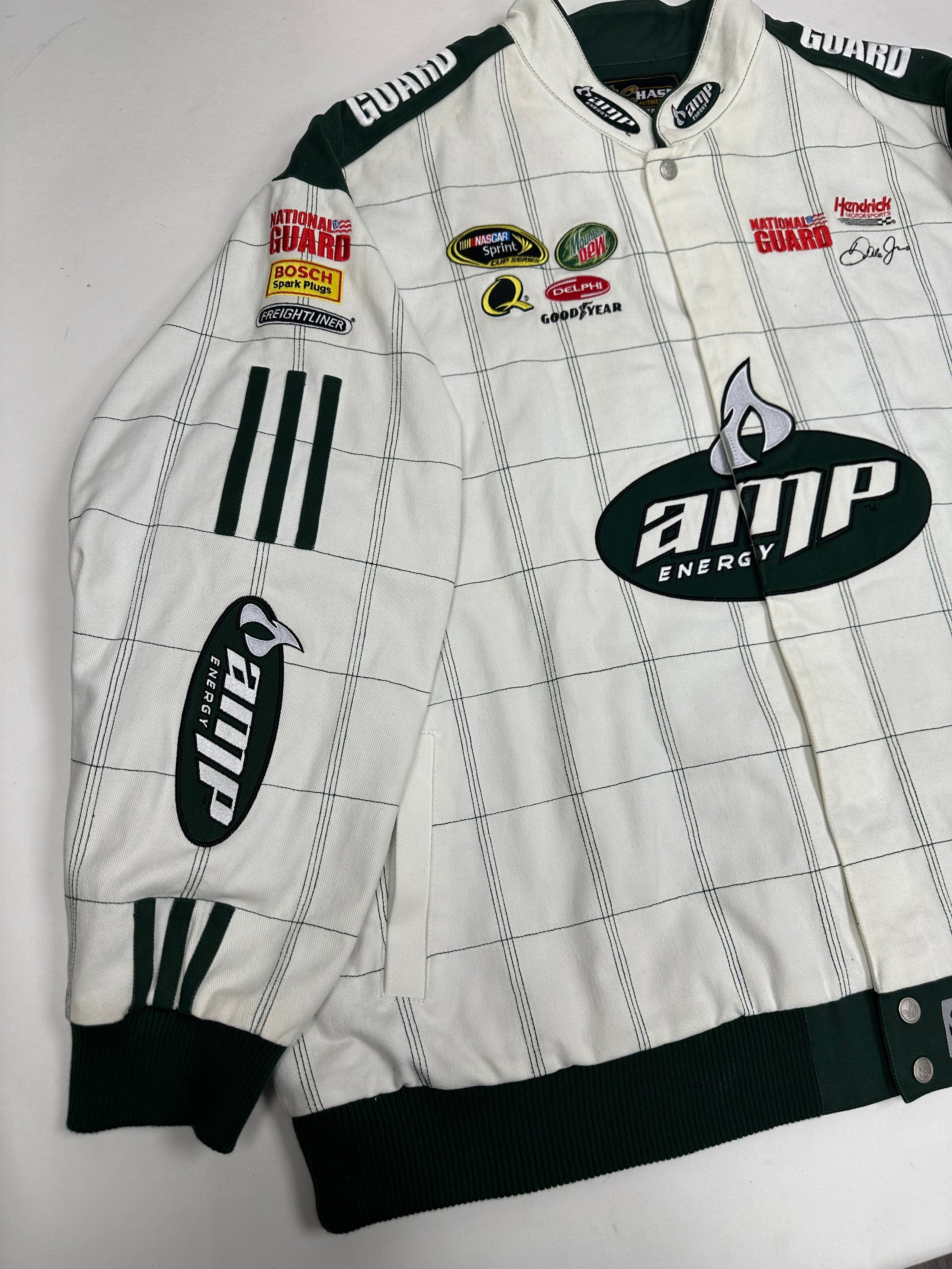 NASCAR Dale Earnhardt Jr Adidas top National Guard Amp Energy Jacket Sz Medium EUC