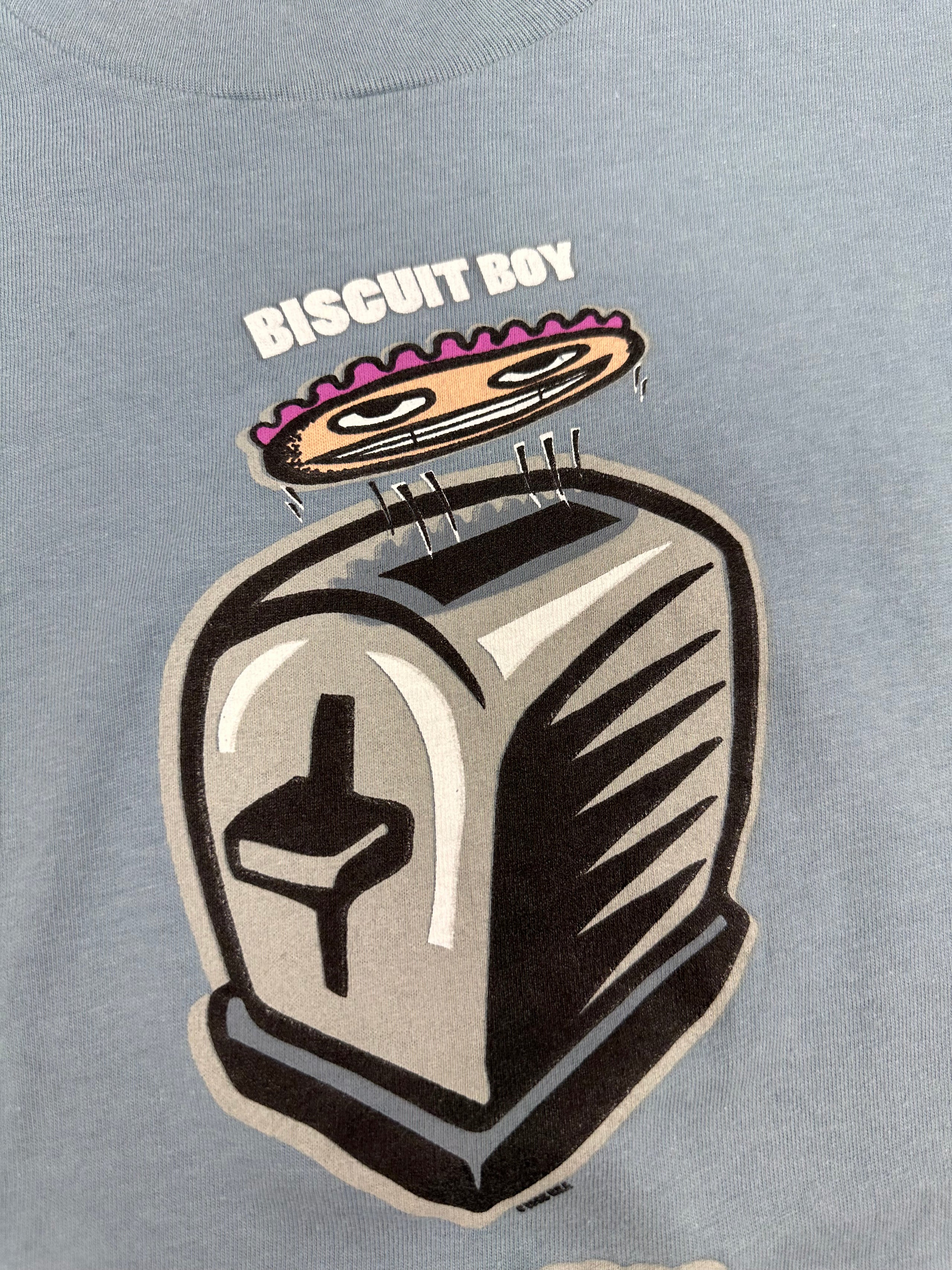 Vintage Biscuit Boy Toaster Toasted Graphic Tee Large 21.5x28.25 Inches