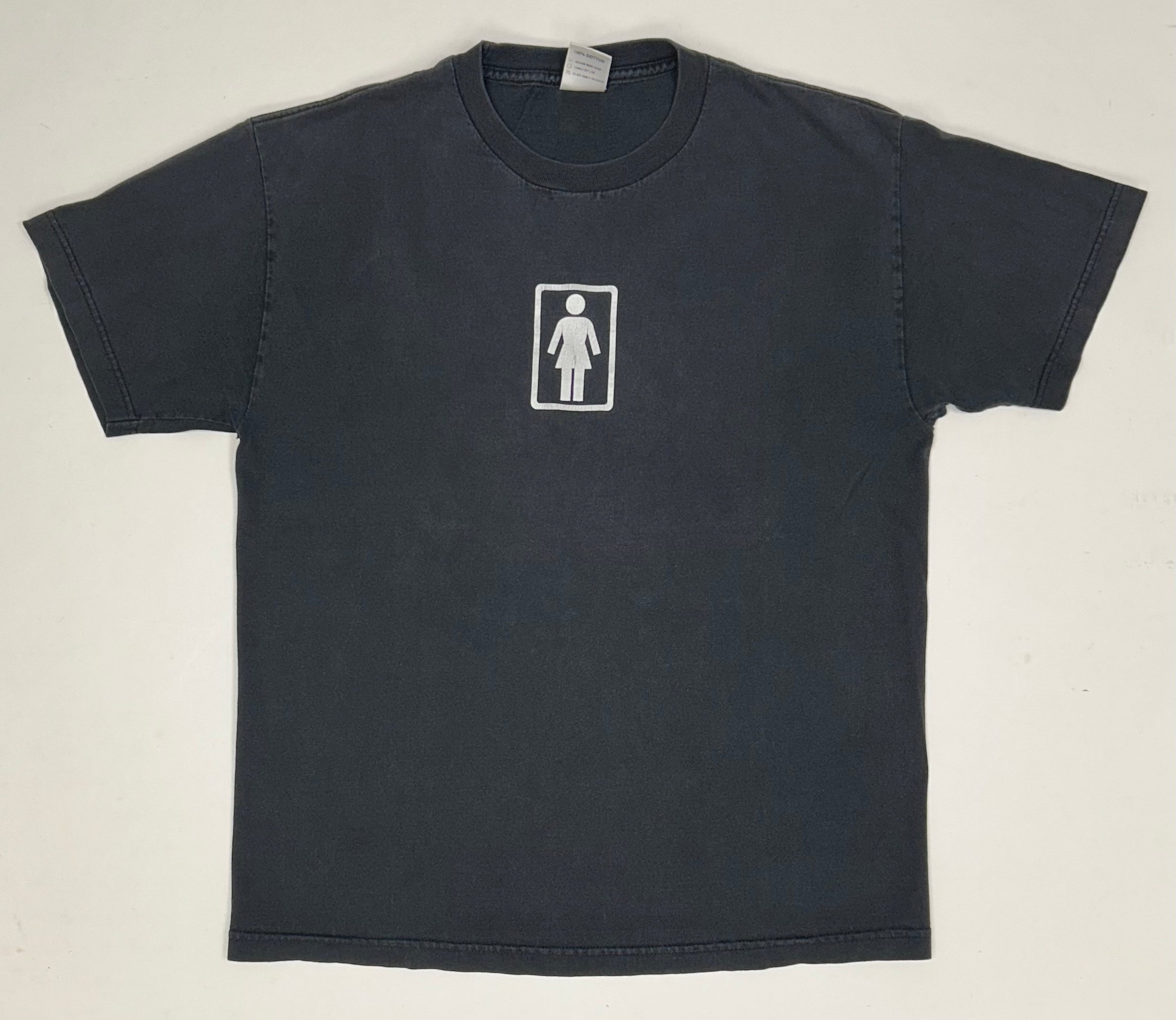 Vintage Girl Skateboards Classic Logo Skate Tee Large 21.75 Vintage Girl Skateboards Classic Logo Skate Tee Large 21.75