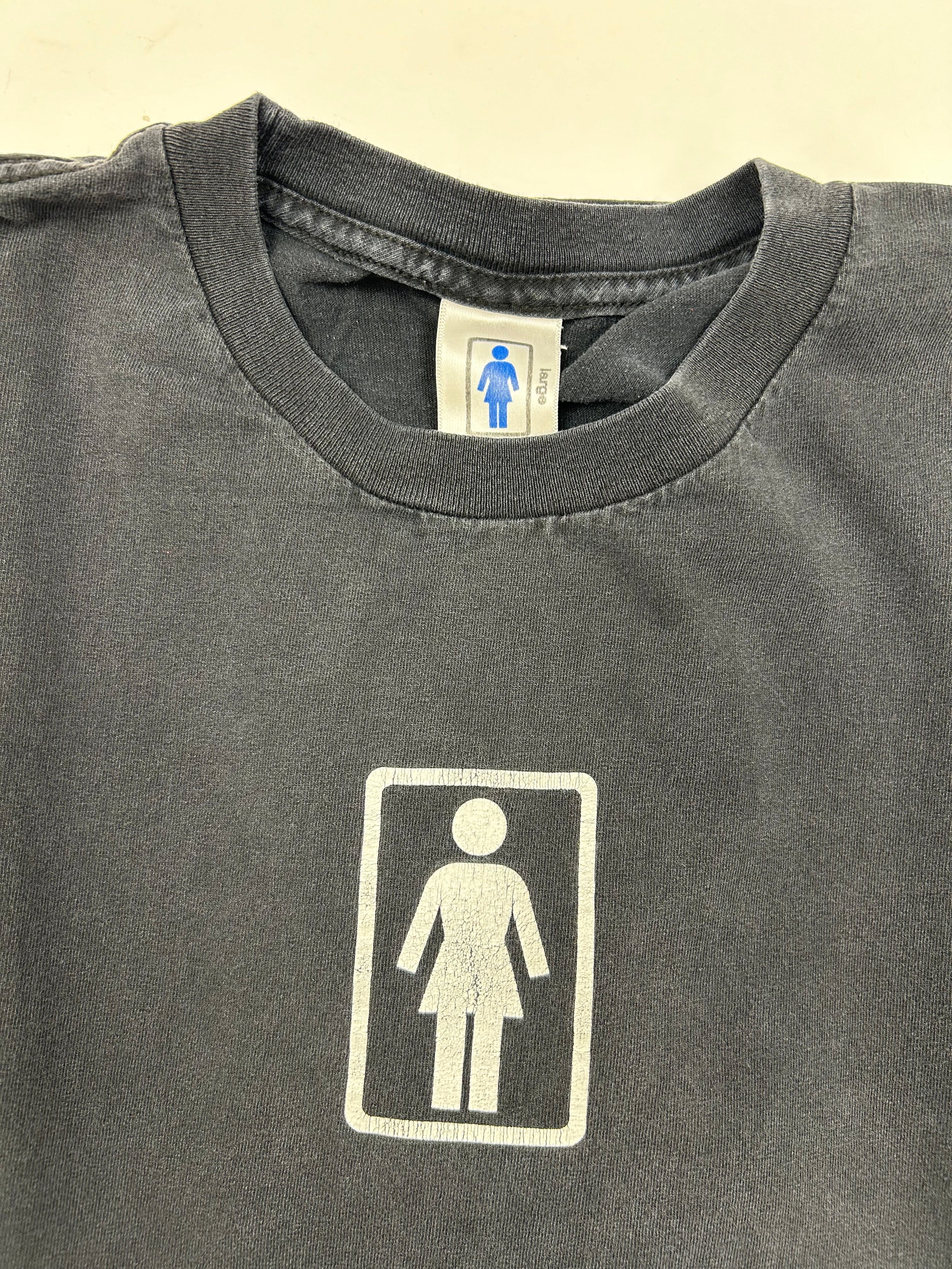 Vintage Girl Skateboards Classic Logo Skate Tee Large 21.75